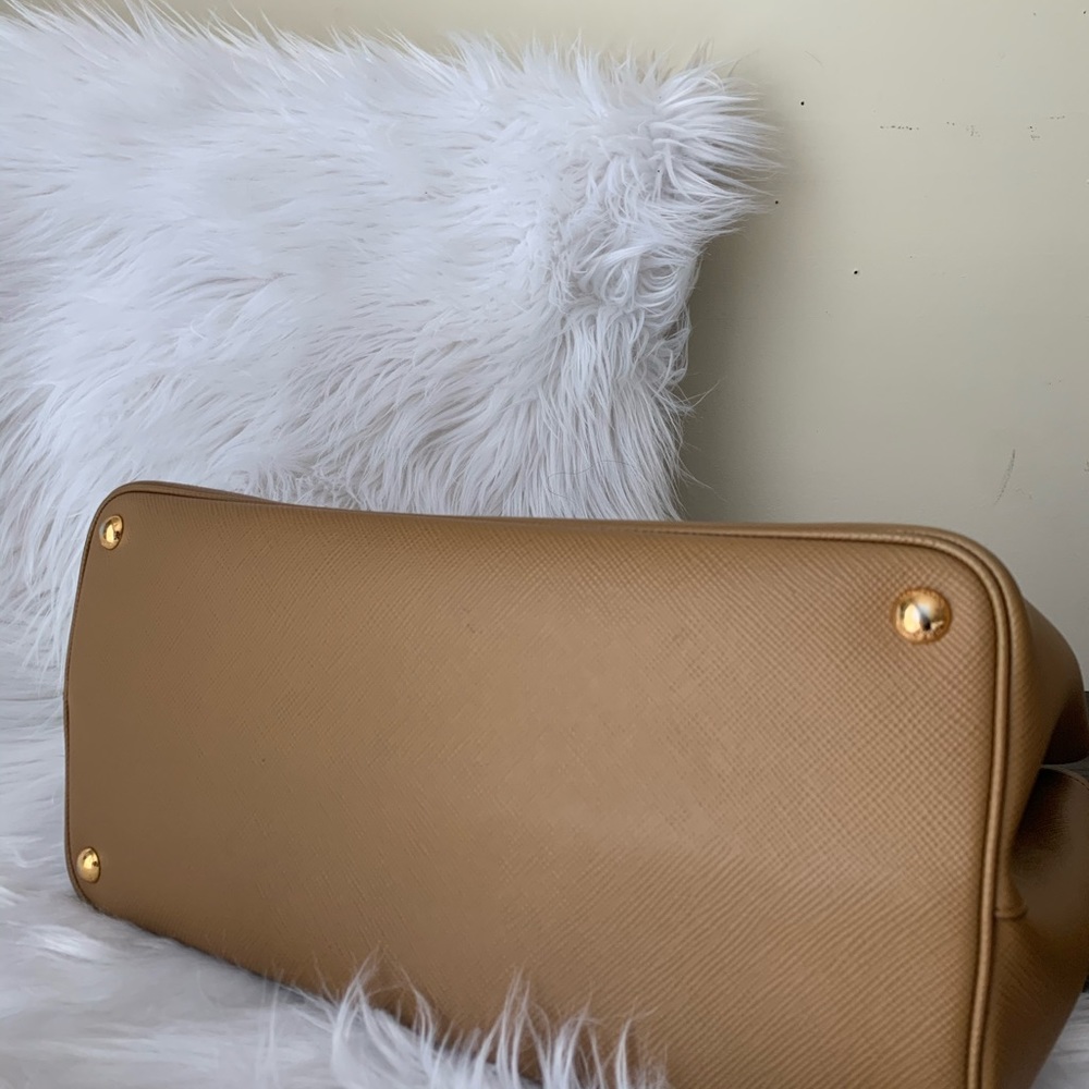 Prada Cuir Double Bag- Saffiano Caramel Leather - Picture 5 of 16